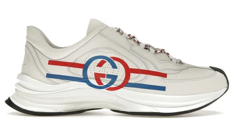Gucci Run White Blue Red Interlocking G White Stripe Detail (721111 UHH20 9014)
