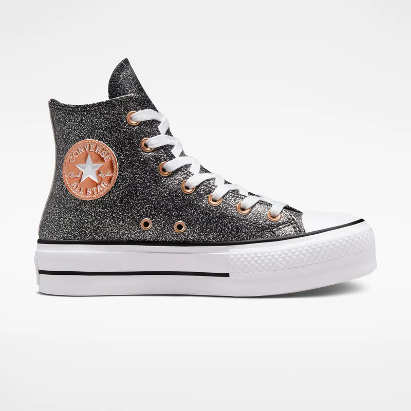 Converse Chuck Taylor All Star Lift Platform Metallic Glitter Black/copper/White (A01301C)