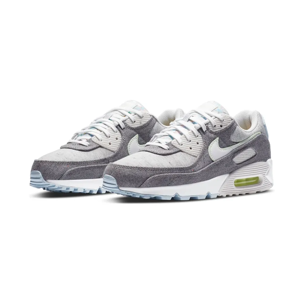 Nike Air Max 90 Recycled Canvas Vast Grey/Barely Volt-Celestine Blue-White (CK6467-001)