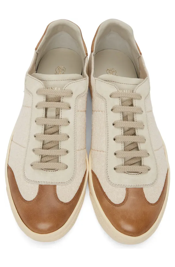 Brunello Cucinelli Beige Knit Hybrid Sneakers (MZUKRSN286) (5)