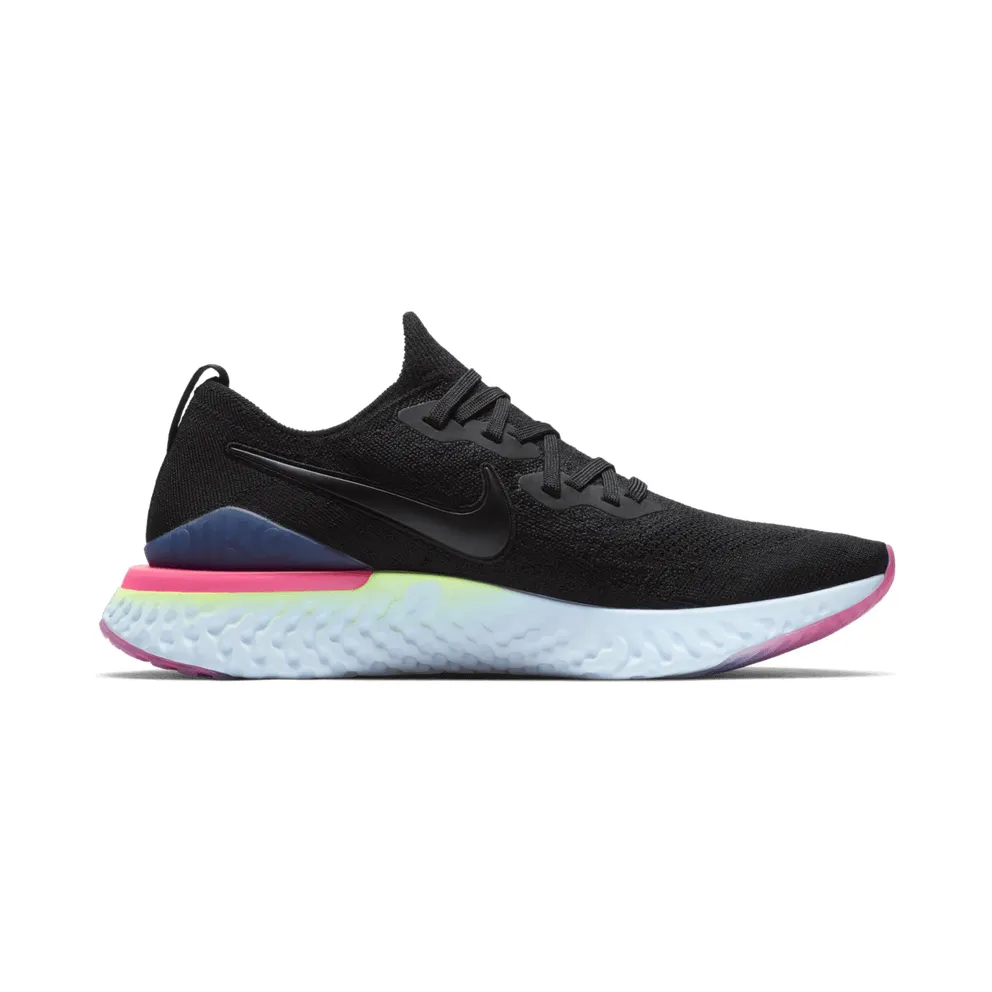 Nike Epic React Flyknit 2 Black Sapphire Hyper Pink Black/Black-Sapphire-Lime Blast-Hyper Pink-Blue Tint (BQ8928-003)