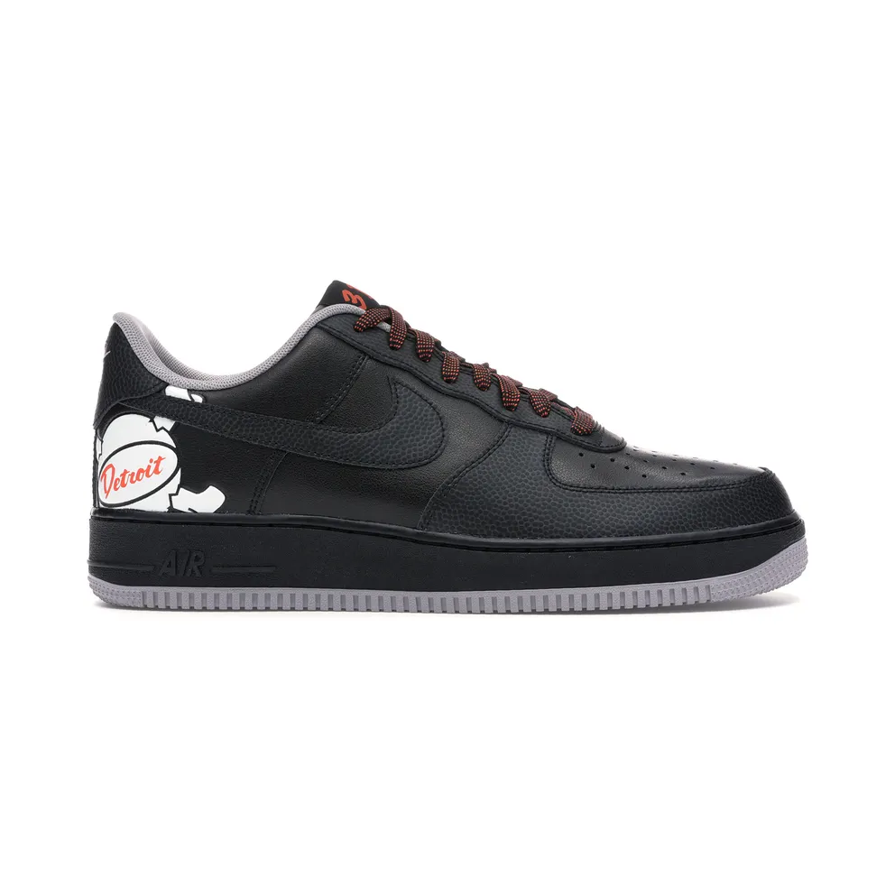Nike Air Force 1 Low Detroit Away Black/Black-Atmosphere Grey-Turf Orange-White (CD7789-001)