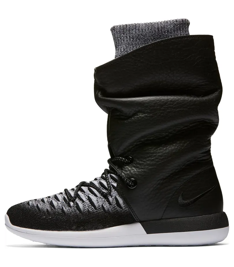 Nike Roshe Two Flyknit Hi Black/White/Metallic Gold/Black (861708-002)