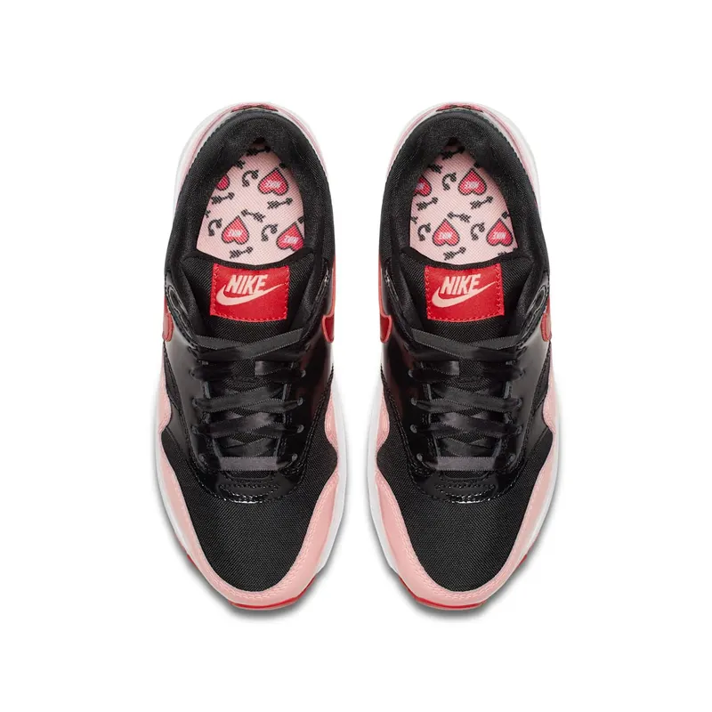 Nike Air Max 1 Valentine’s Day 2018 (GS) Black/Speed Red-Bleached Coral (AO1026-001)