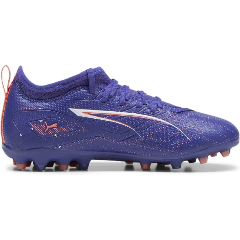 Puma Ultra 5 Match MG Fußballschuhe Kids 01 – lapis lazuli/puma white/sunset glow 38 für Kids, blau, Größe 28 EU / 10 Kids UK (108098)