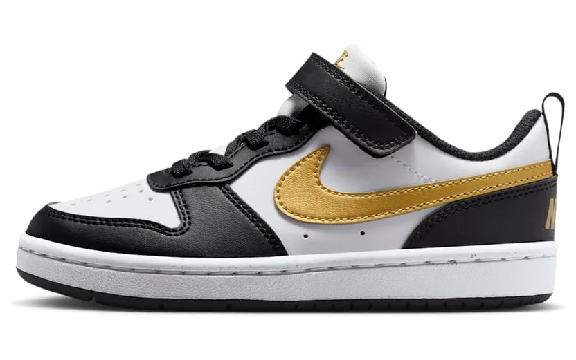 Nike Court Borough Low Recraft Black White Metallic Gold (DV5457-008)