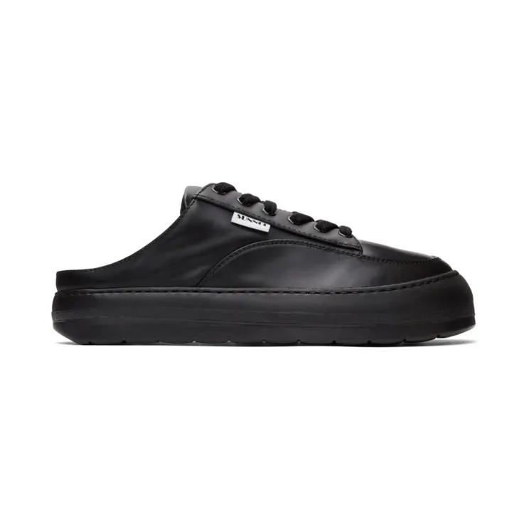 Sunnei Black Leather Dreamy Slip-On Sneakers (SUN001_DREAMY)