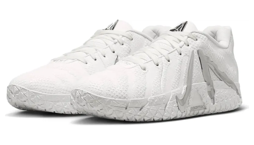 Nike Ja 3 LX “White Label” (IO7666-100): reptielenhuid in het wit, chroom als klauw (5)