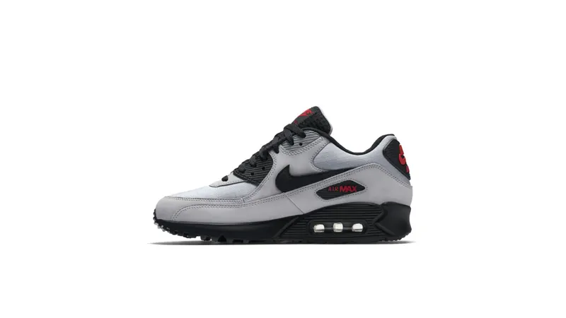 Nike Air Max 90 Wolf Grey Black Red Wolf Grey/Black-Black-University Red (537384-049)