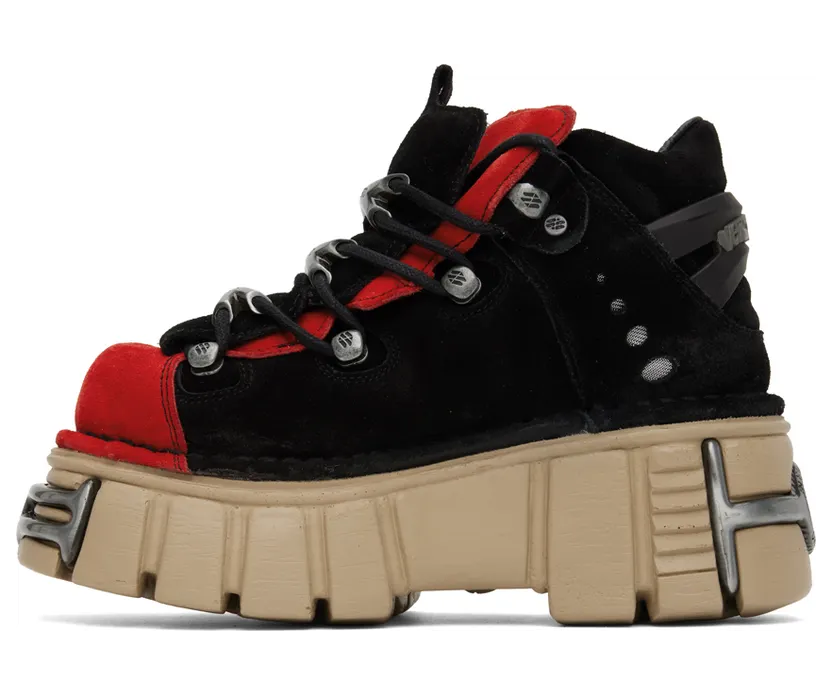 VETEMENTS Black & Red New Rock Edition Platform Sneakers (UA53SN200R) (3)