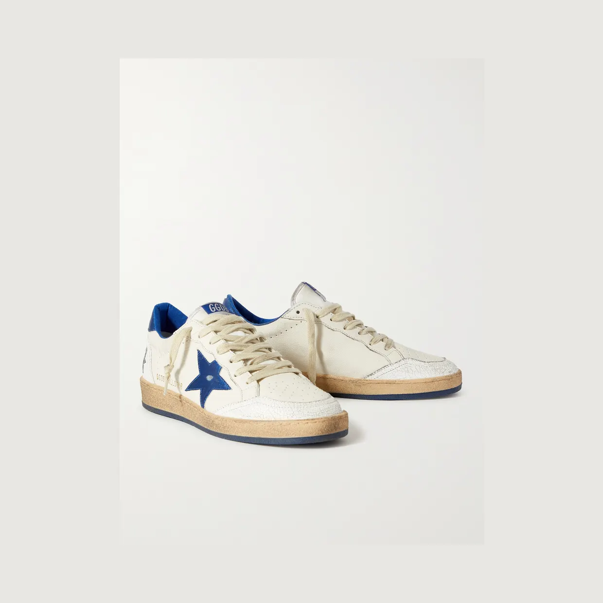 Golden Goose Ball Star Distressed Leather Sneakers White (GMF00117.F002198) (3)