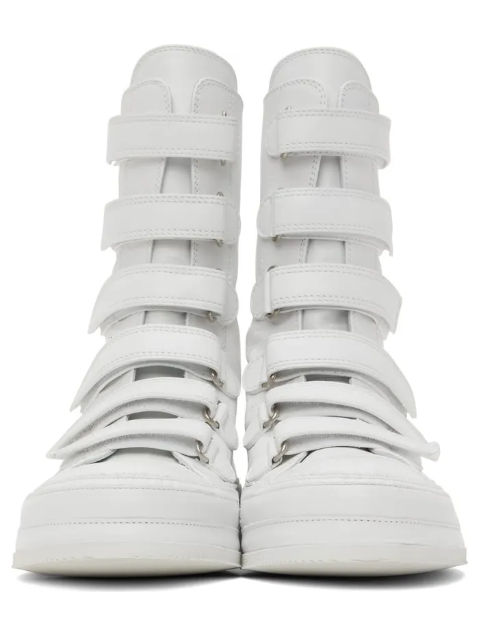Ann Demeulemeester White Leather Velcro High-Top WHITE (2101-4243-376) (2)