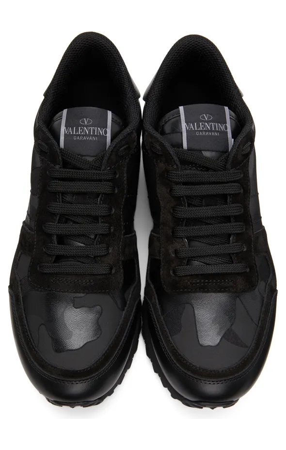 Valentino Garavani Black Camouflage Rockrunner Sneakers (XY2S0723NSD) (5)