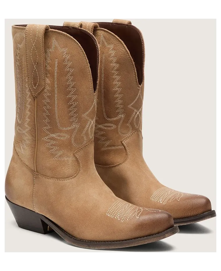 Golden Goose Low Wish Star Boots In Tobacco-Colored Suede With Heel (GWF01050.F008811.55354) (2)