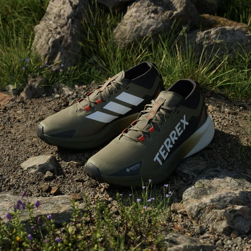 Adidas Terrex Agravic GTX Trail Running Olive Strata / Cloud White / Semi Impact Orange (JP7252)