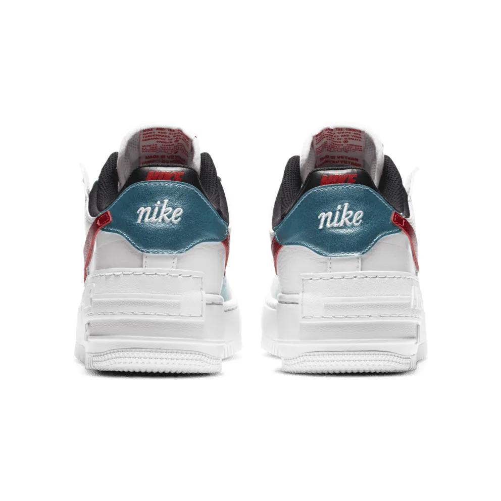 Nike Air Force 1 Shadow Bleached Aqua Chile Red (W) Summit White/Bleached Aqua-Black-Chile Red (DA4291-100)