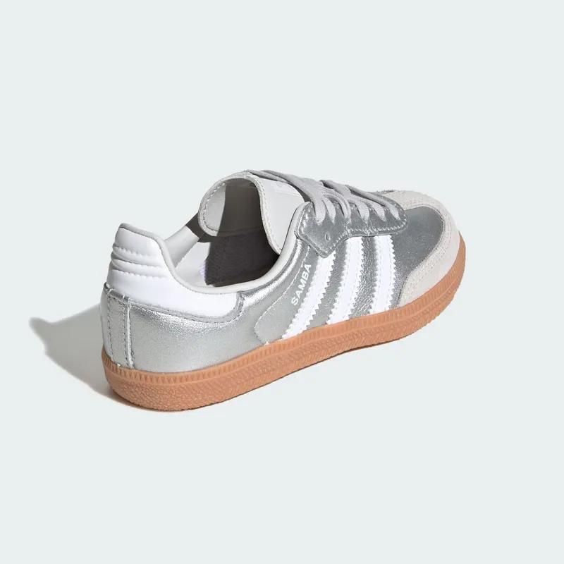 Adidas SAMBA OG Shoes Silver Metallic / Cloud White / Gum (KK2344)