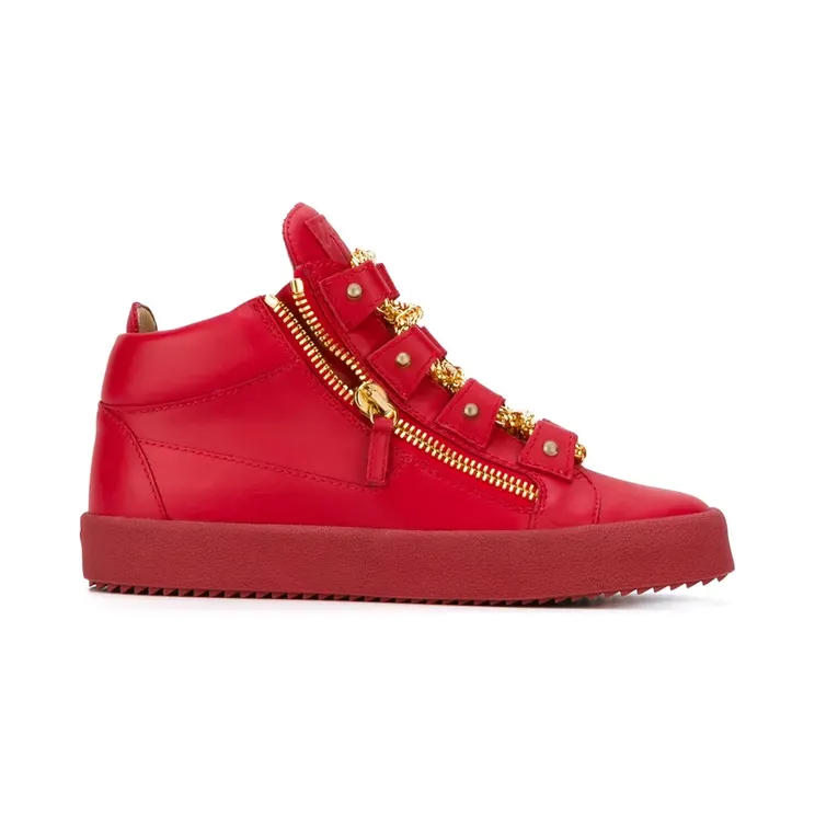 Giuseppe Zanotti High-Top-Sneakers mit Kettenverzierung “Red” (RS6093003)