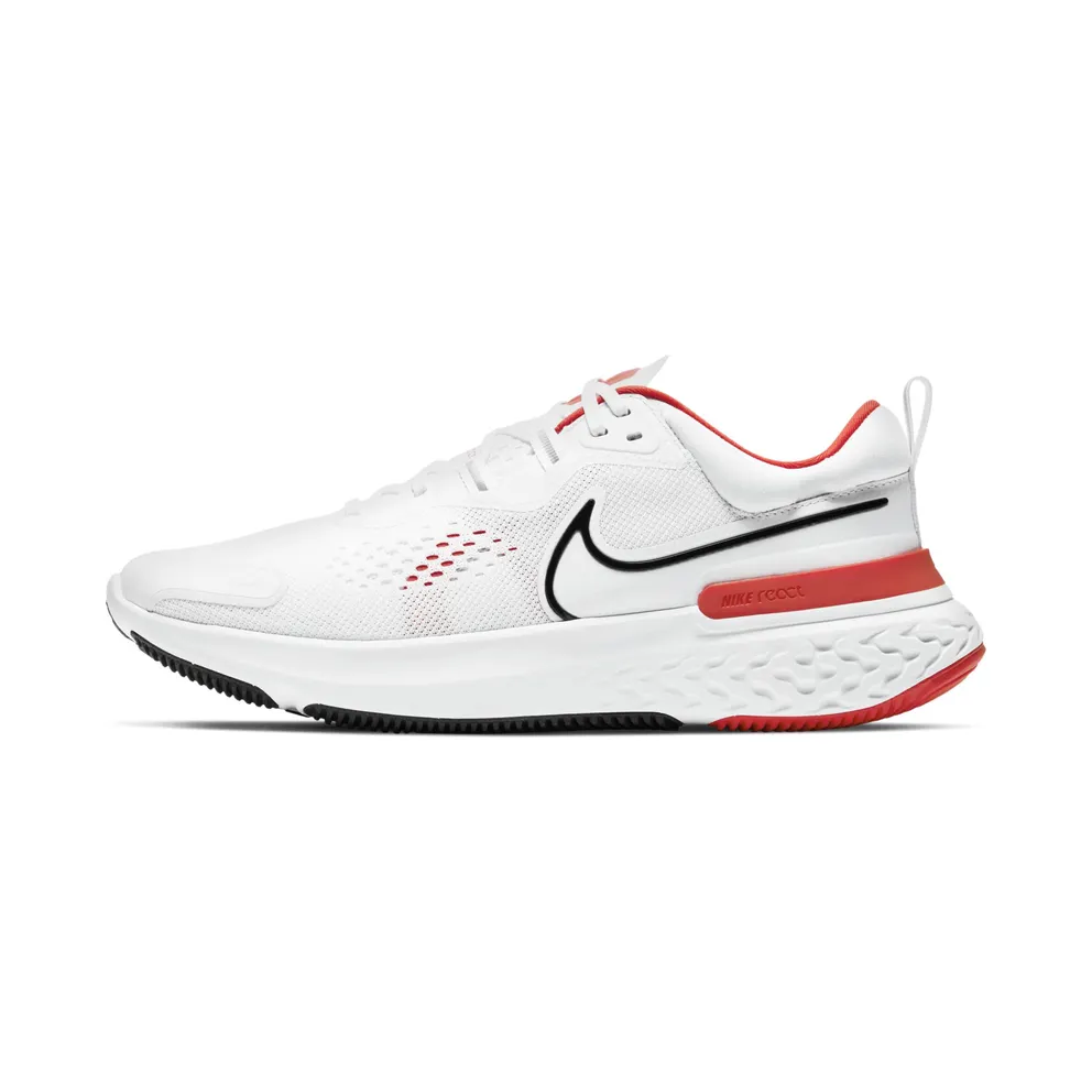 Nike React Miler 2 “White / Chile Red / Platinum Tint / Black” (CW7121-100)