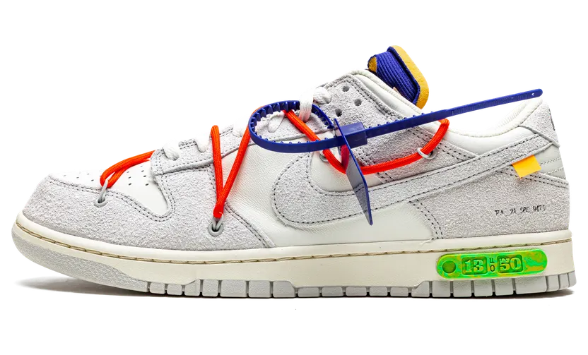 Nike Dunk Low Off-White Lot 13 – “Sail / Neutral Grey-habanero Red” (DJ0950-110)