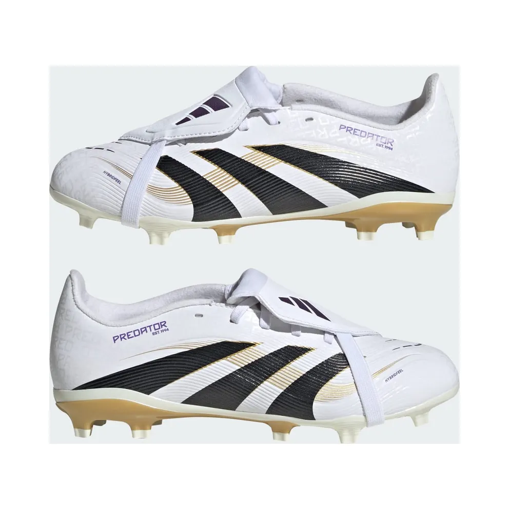 adidas Predator League Fold-Over Tongue FG/MG Cloud White Core Black Gold Metallic (IH9587)