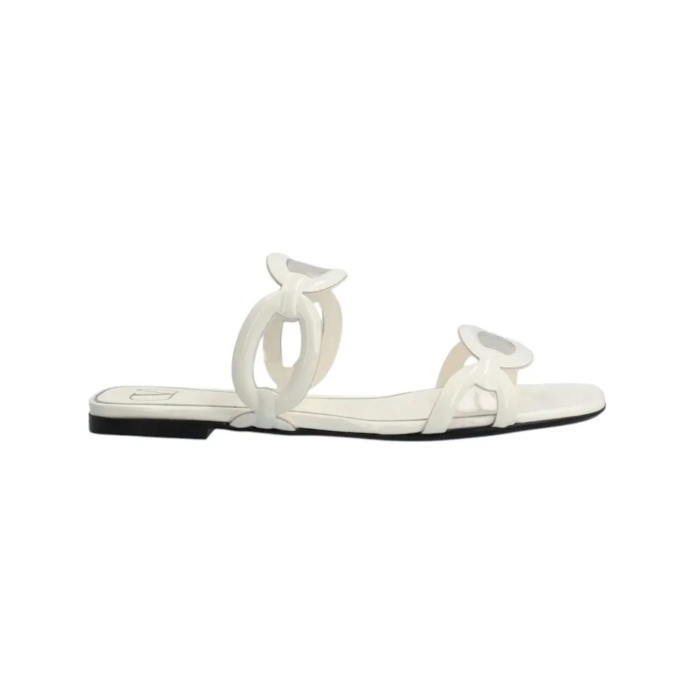 Valentino Square Toe Slip-On Slides Ivory (2W2S0GK2LMYV3Q)