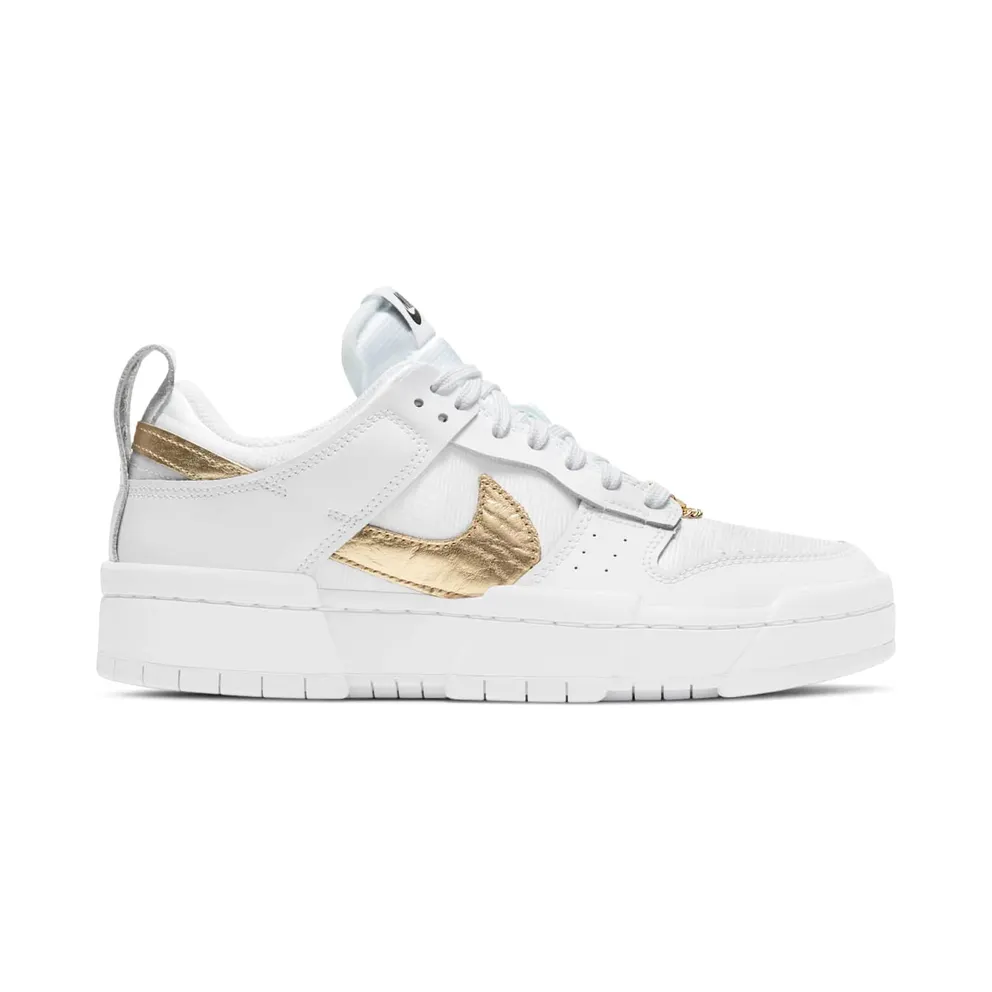 Nike Dunk Low Disrupt White Metallic Gold (W) White/White-Metallic Gold (DD9676-100)