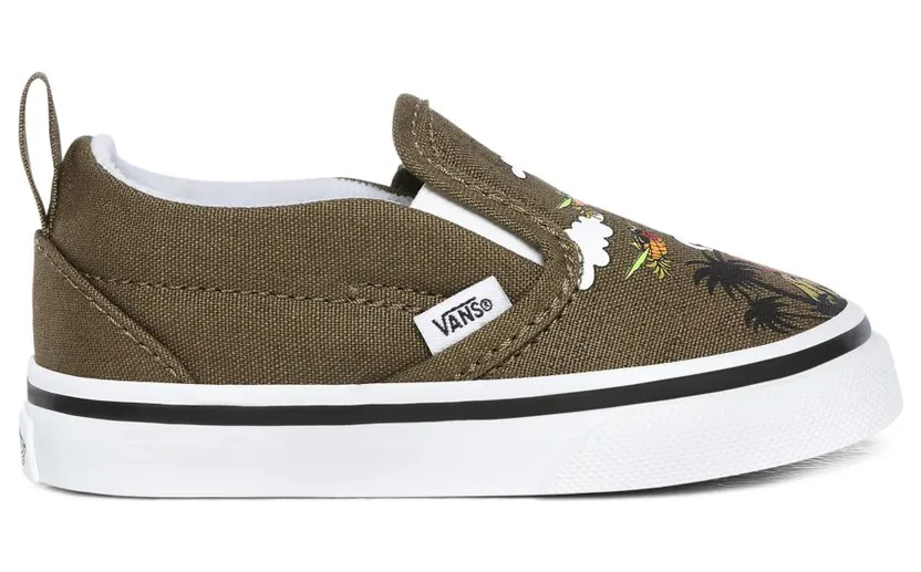 VANS Dineapple Floral Slip-on V Peuterschoenen (Groen)