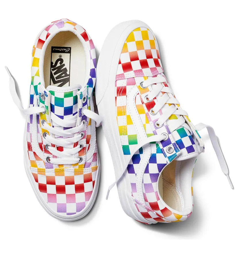 VANS Gepersonaliseerde Rainbow Checkerboard Old Skool Multicolour (VN0A3CST918)