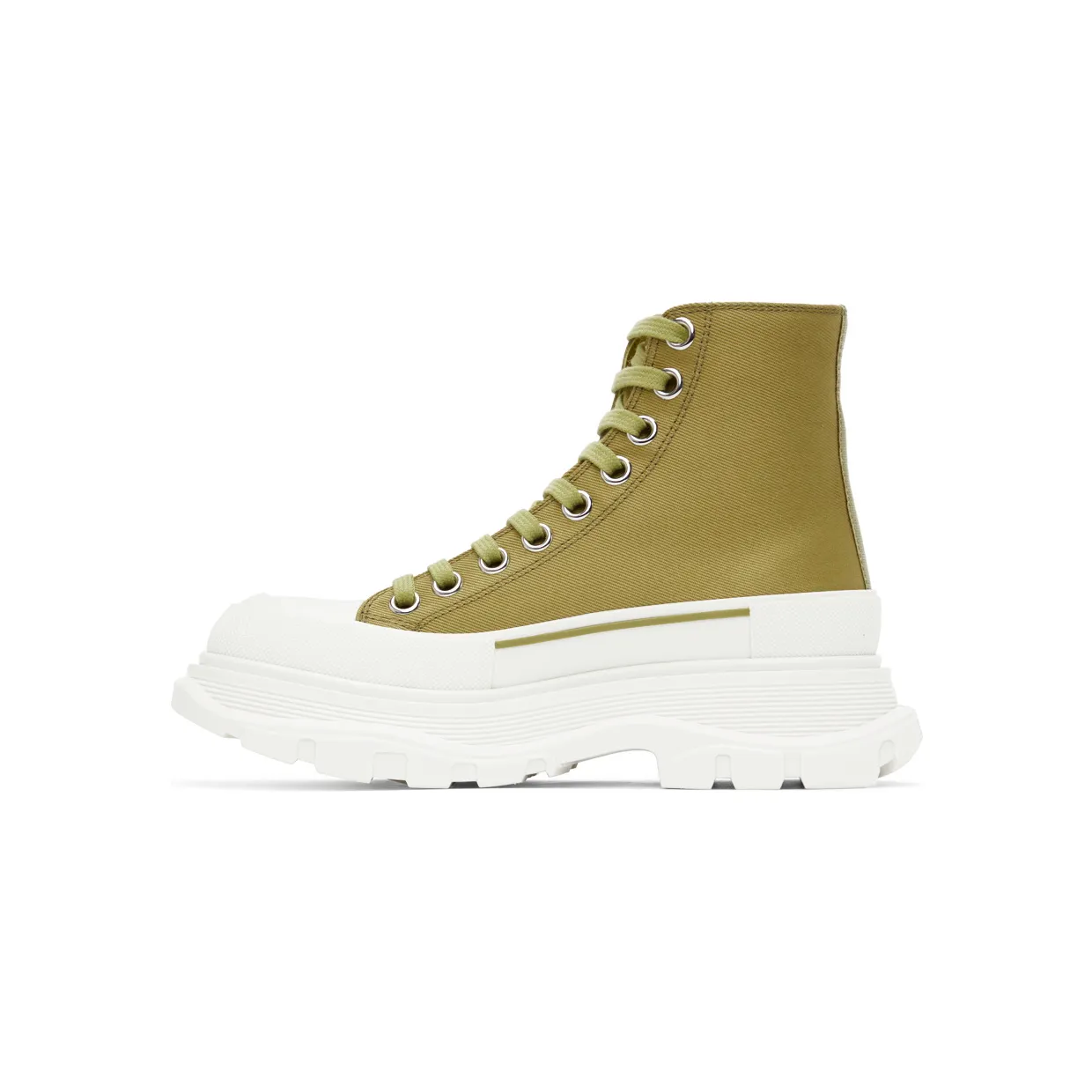 Alexander McQueen Green Tread Slick High Sneakers (697080W4U31) (3)