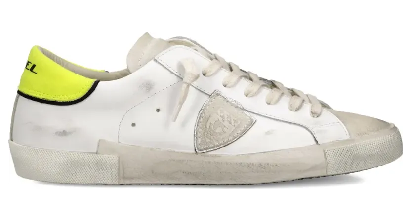Philippe Model Paris Prsx leren low-top sneakers met patchwork – Wit (PRLUVTE1)