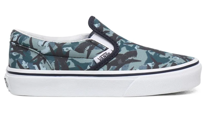 VANS Animal Camo Classic Slip-on Kids’ Shoes (Blue)