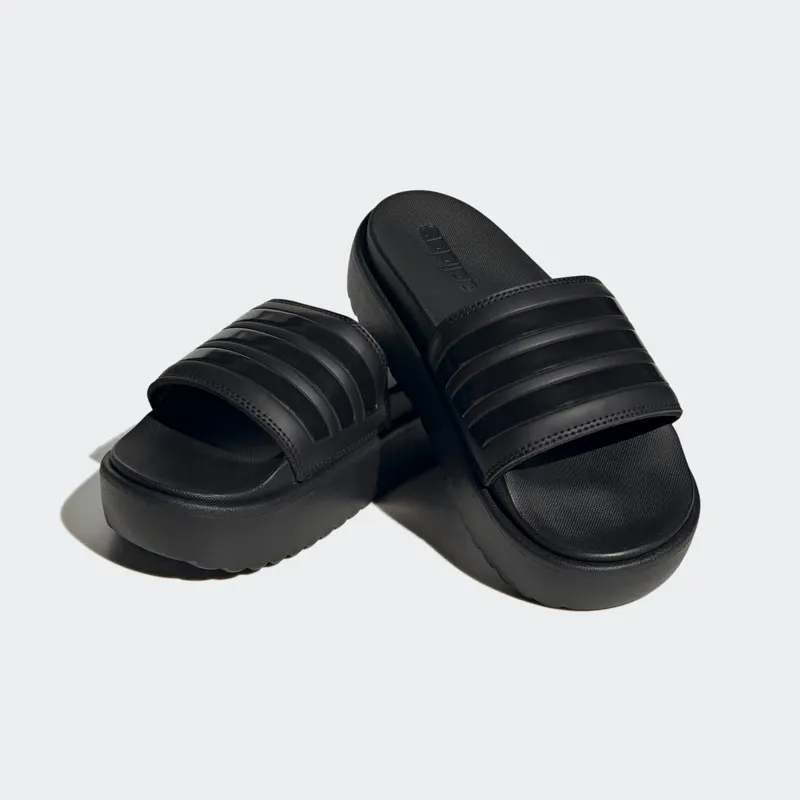 Adidas Adilette Platform Slides Core Black / Core Black / Core Black (HQ6179)