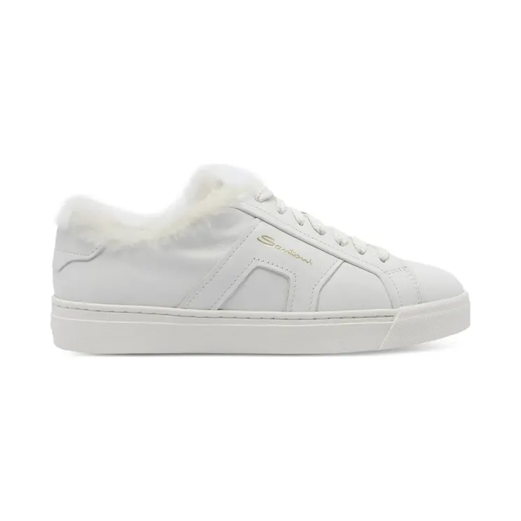 Santoni Leren met imitatiebont “White” (WBGT61419PNNPXWLI55)
