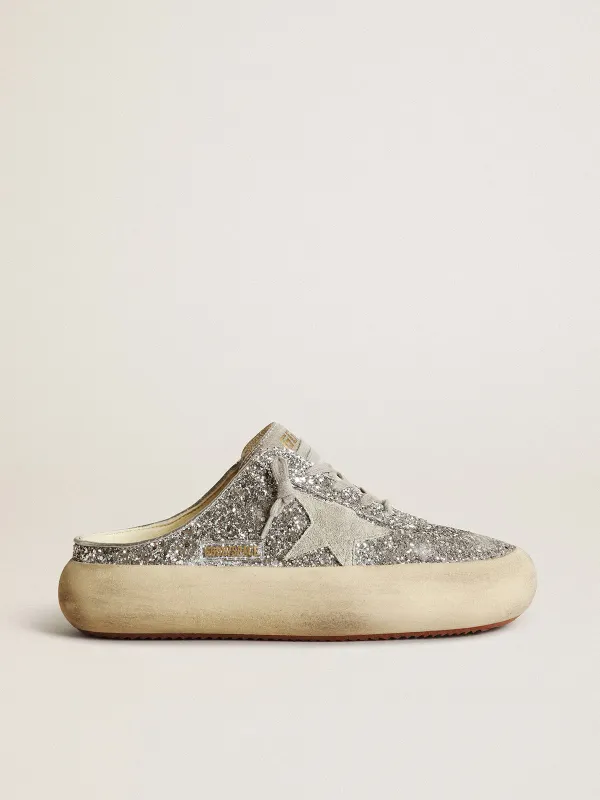 Golden Goose Space-Star Sabot In Glitter With Ice-Gray Star And Tab (GWF00383.F003332.70100)