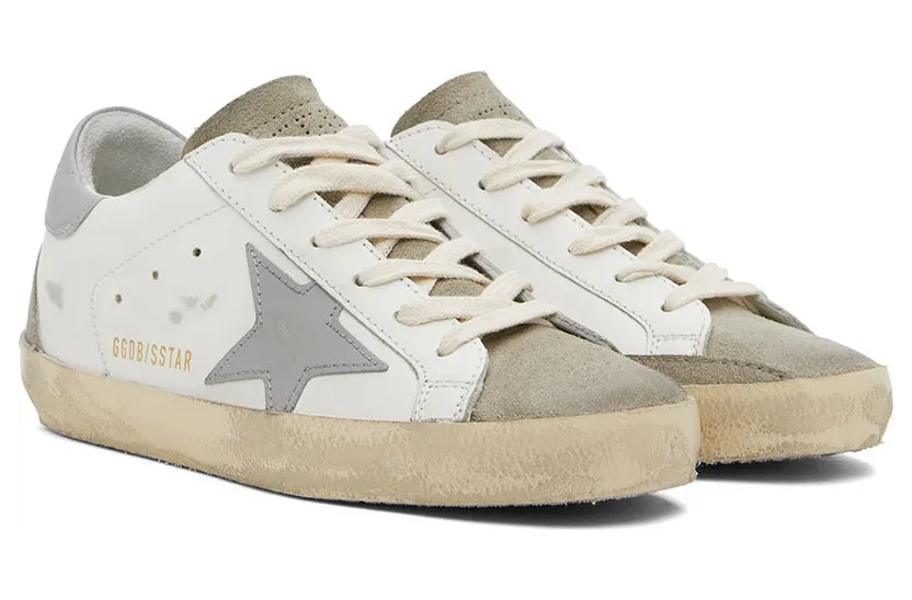 Golden Goose White & Gray Super-Star Classic Low-Top Sneakers (GMF00102.F003210.11179) (4)