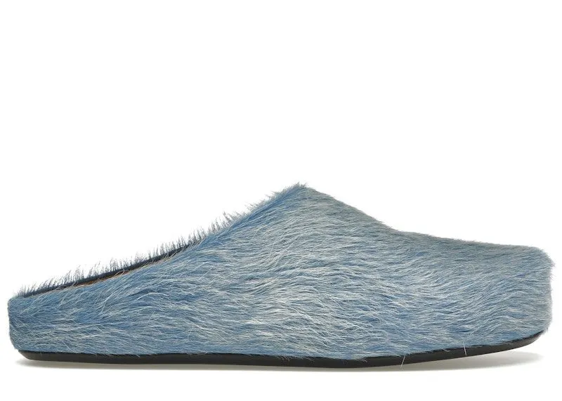 Marni Long Hair Calfskin Fussbett Sabot Mule Indigo (SBMR000600P8006-00B26)
