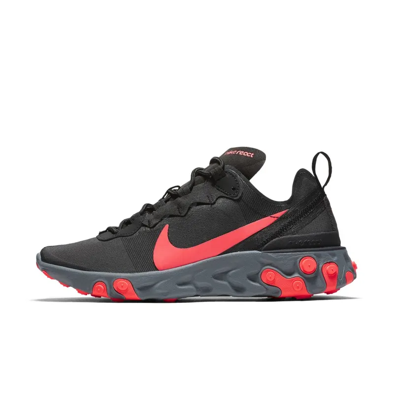 Nike React Element 55 Black Solar Red (W) Black/Solar Red-Cool Grey-Dark Grey (BQ2728-002)
