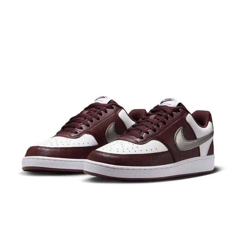 Nike Court Vision Low White Burgundy Metallic Pewter (IM7647-100)
