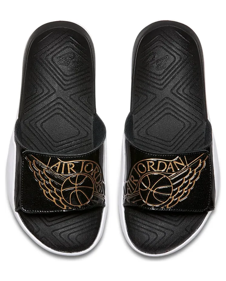 Jordan Hydro 7 Black Metallic Gold White (GS)