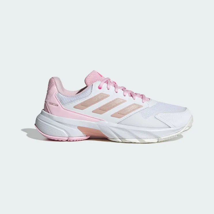 adidas Courtjam Control 3 Tennis “Cloud White / Silver Metallic / Lucid Pink” (JP9739)