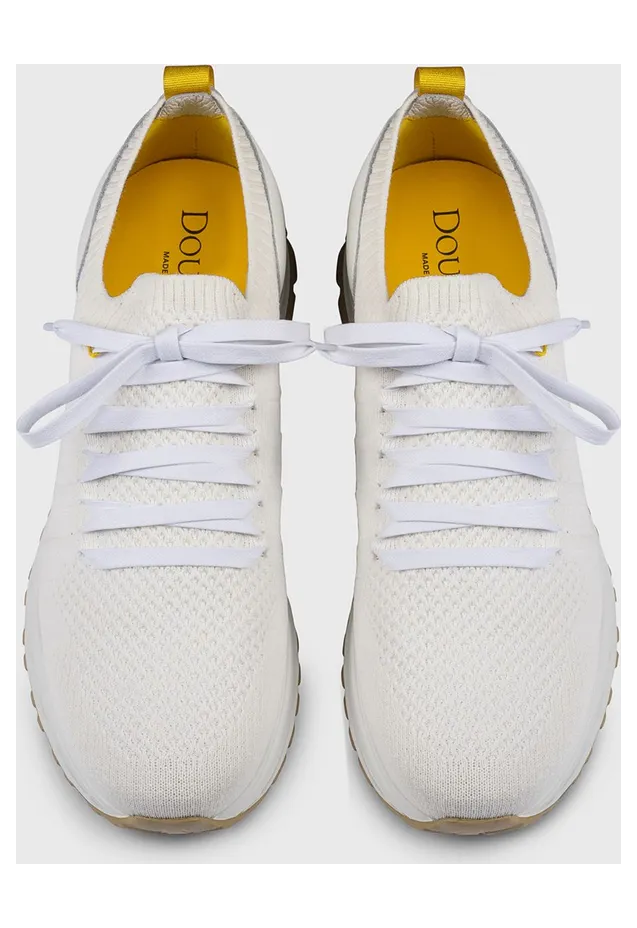 Doucal’s Crochet Knit and Leather Sneakers White (DU3222SYDNPZ830DW13) (2)