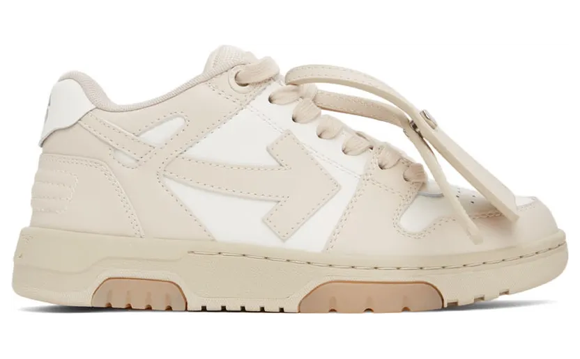 Off-White White & Beige Out Of Office ‘OOO’ Sneakers (OWIA259C99LEA0010161)