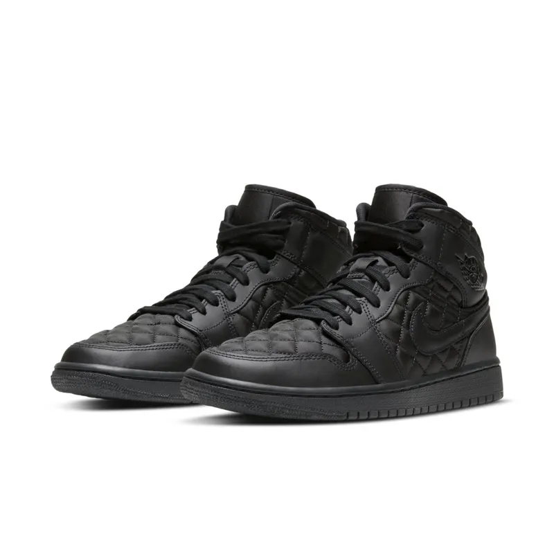 Air Jordan 1 Mid SE ‘Black Quilted’ Black/Black/White (DB6078-001)