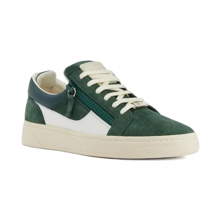 Giuseppe Zanotti Gz94 Frankie suède met rits “Green” (RU50010002)