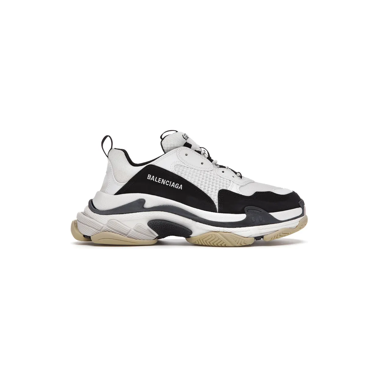 Balenciaga Triple S White Black (2)