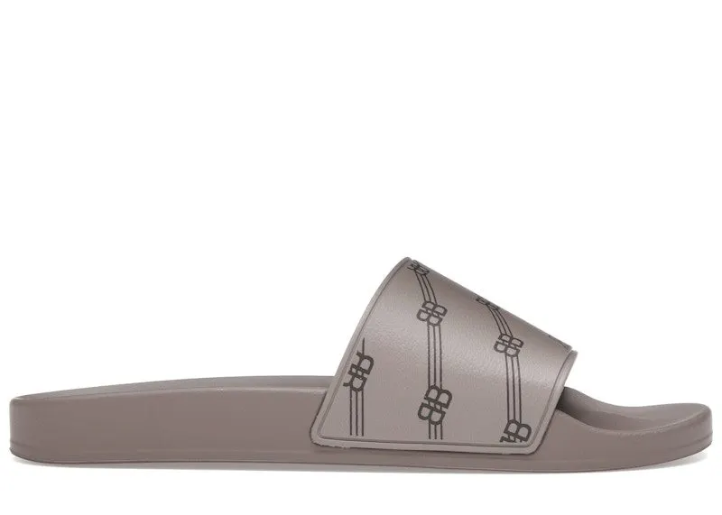 Balenciaga Monogram Slides Light Brown Black (689031W1S9N3020)