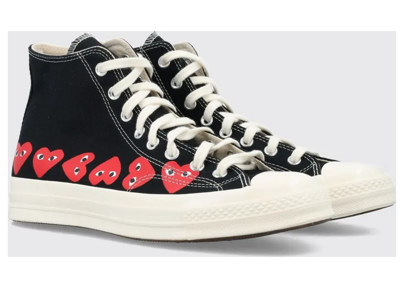 Converse COMME DES GARÇONS PLAY X CONVERSE Chuck 70 High-Top Cotton Canvas Sneakers Black (AZK1270011)