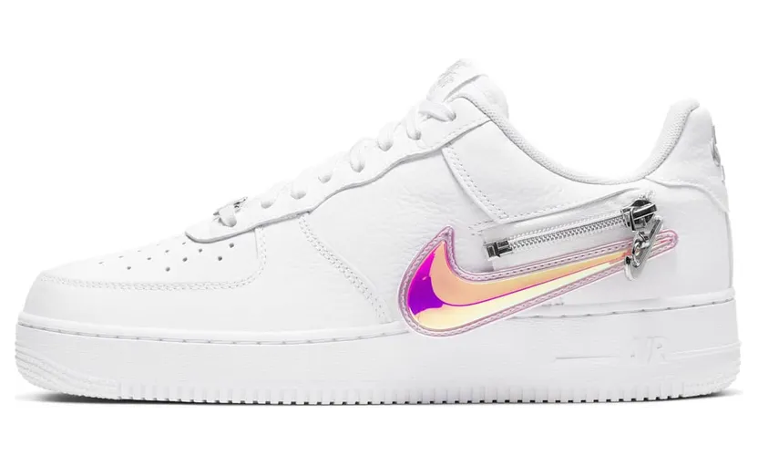 Nike Air Force 1 ’07 Premium ‘Zip Swoosh – White’ White/Black/Barely Volt (CW6558-100)