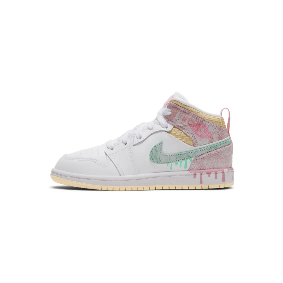 Jordan 1 Mid Paint Drip (PS) (DD1667-100)